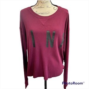 Pink Waffle Knit Thermal Crop Top Medium